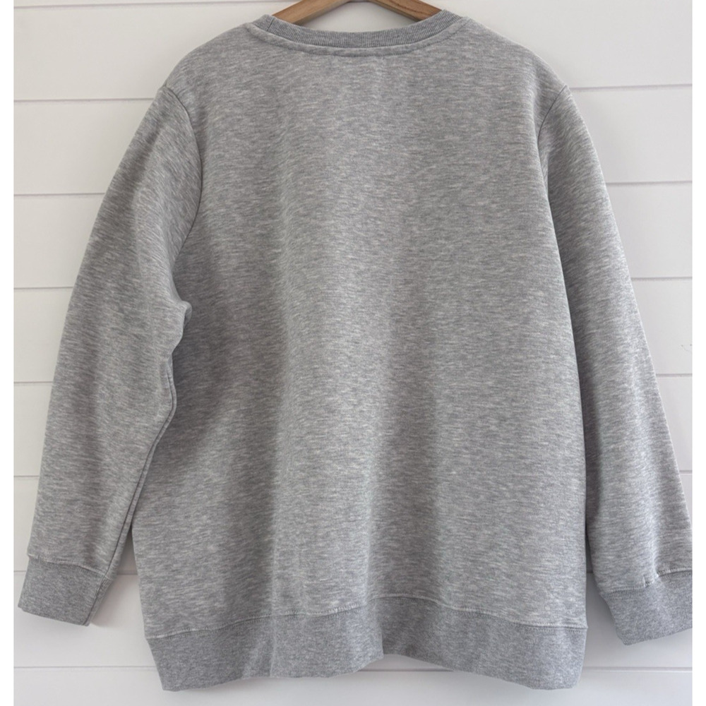 NWT Peanuts Charlie Brown Snoopy Gray Graphic Crewneck Sweatshirt Plus Size 1X - Picture 5 of 9